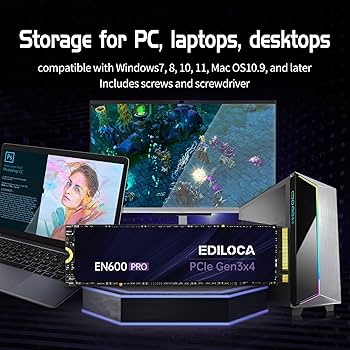 Amazon | Ediloca EN600 PRO SSD 1TB PCle 3.0x4 NVMe M.2 2280 最大