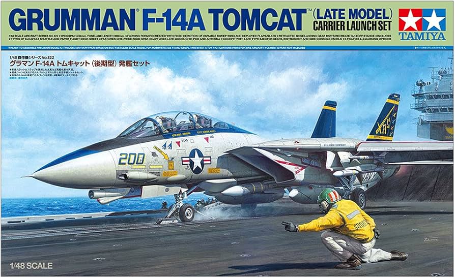 Amazon.com: Tamiya 1/48 Grumman F-14A Tomcat Carrier Launch Set