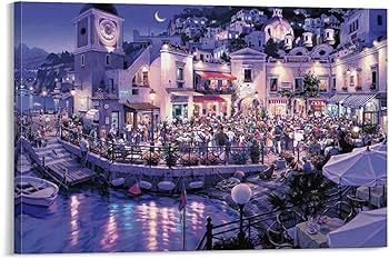 Amazon.co.jp: カフェ・ベラ・ノッテ 笹倉鉄平 絵画 ポスター 工芸品の