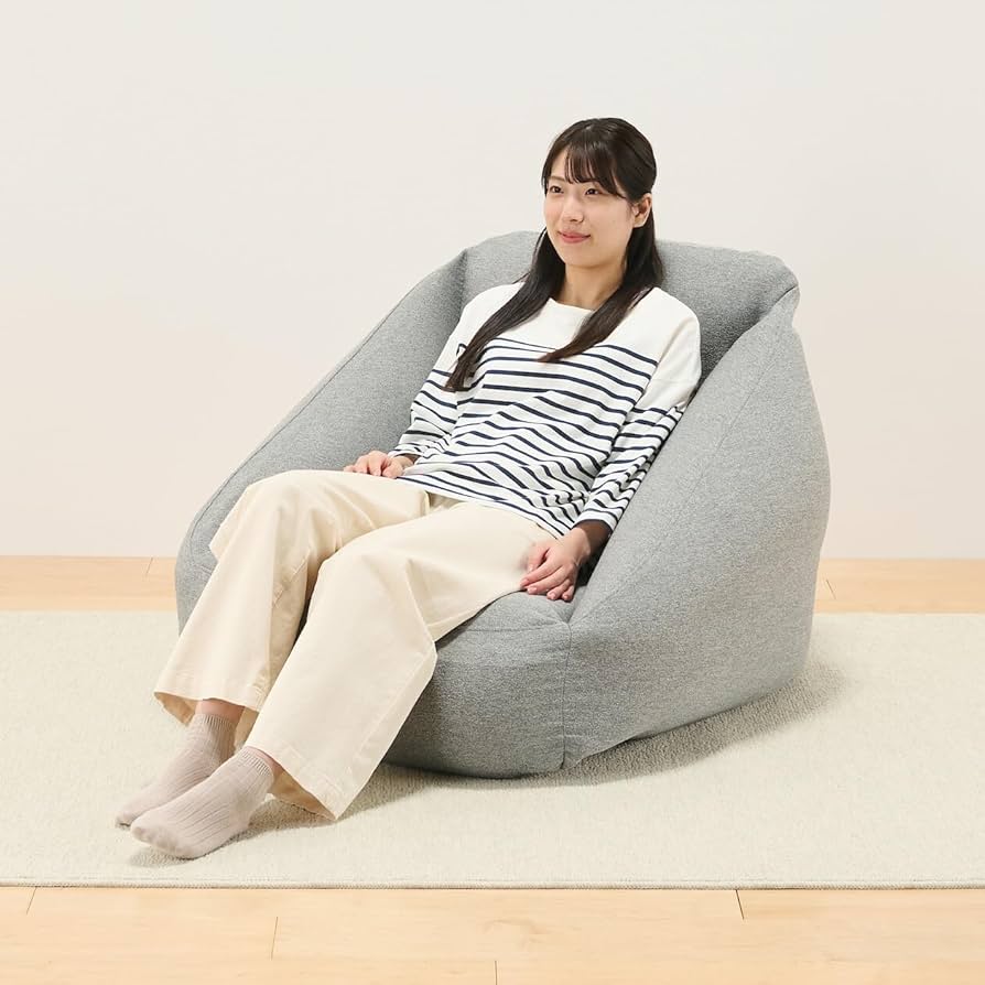 Amazon｜無印良品 空気でできたソファ グレー 幅95×奥行95×高さ72.5cm