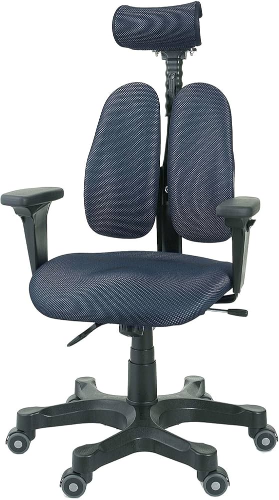 Amazon.co.jp: デュオレスト オフィスチェア ブルー 可動肘 メッシュ地