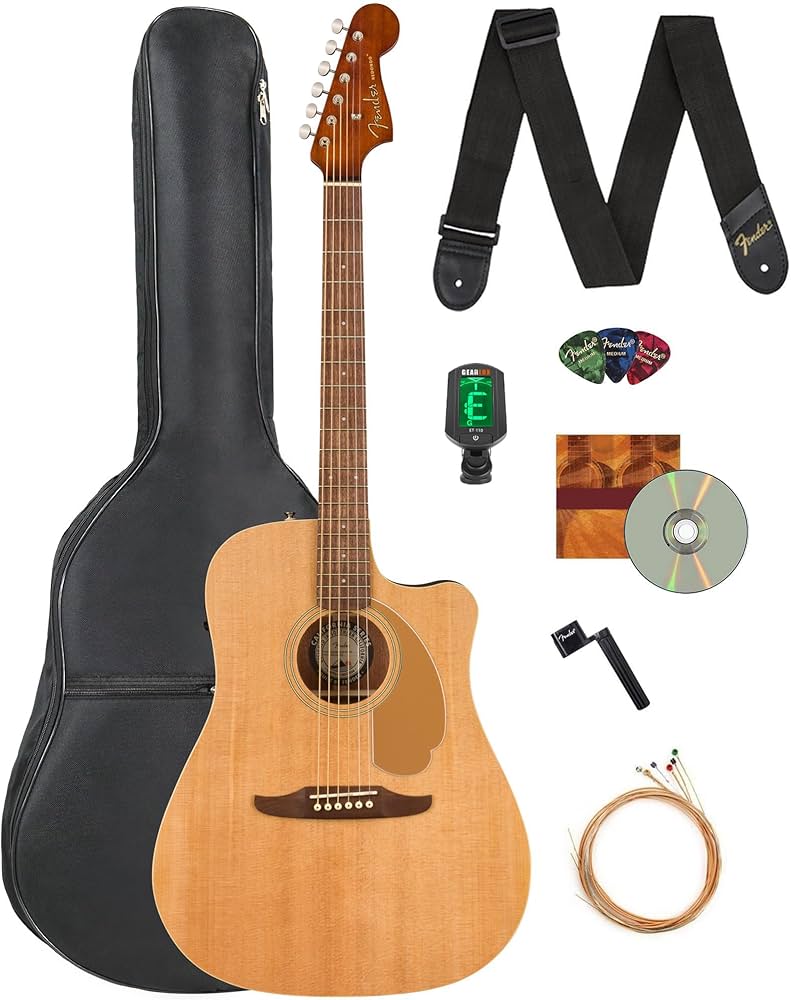 Amazon.com: Fender Redondo Player Acoustic Electric Guitar Bundle