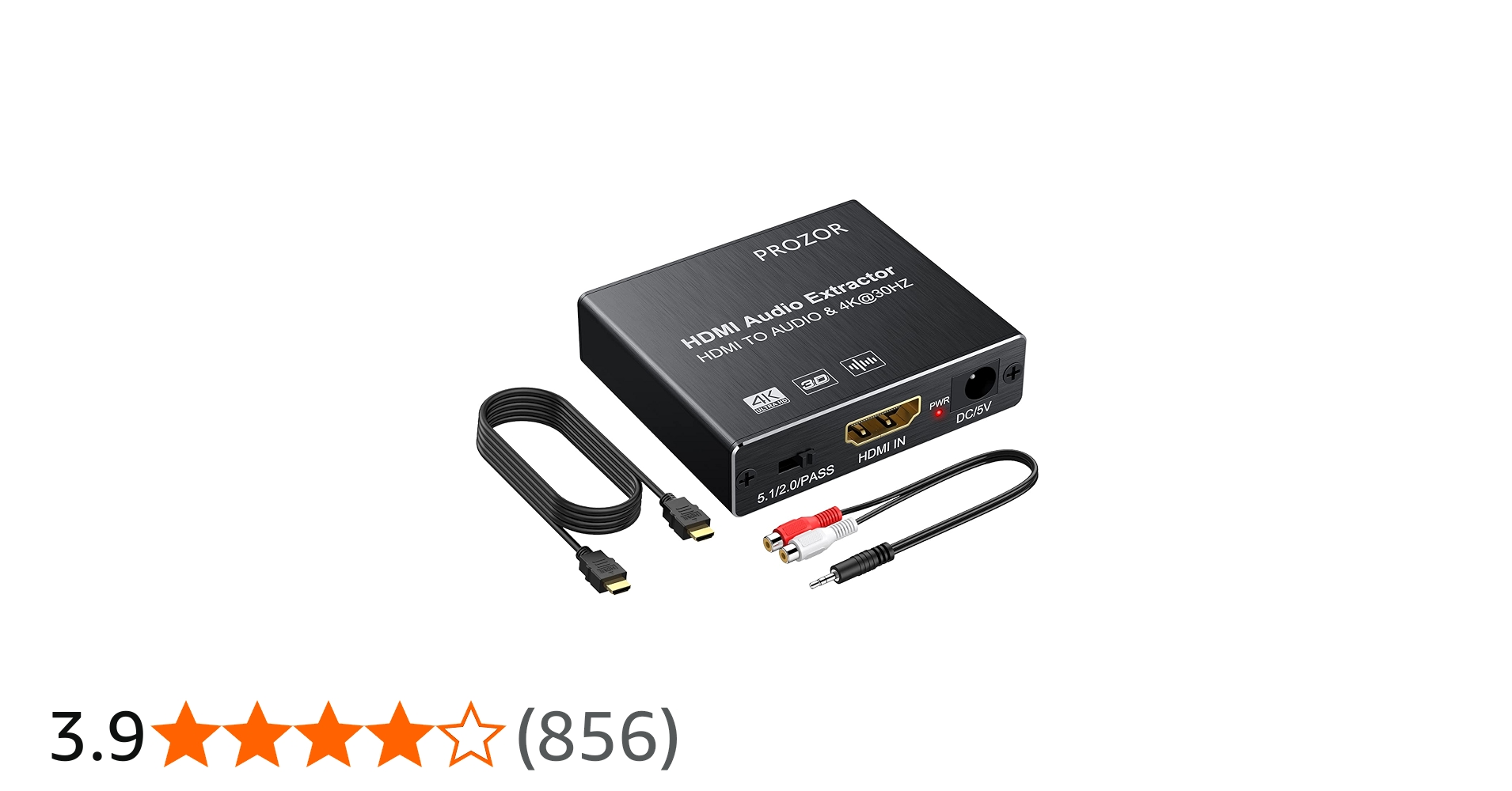 Amazon | PROZOR HDMIオーディオ分離器 4K@30Hz 1080P 3D映像対応 光