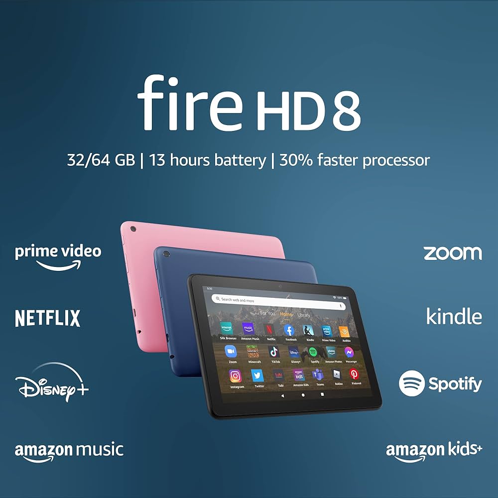 2022 Black Fire HD 8 Tablet, 8” HD Display & 32 GB | Amazon