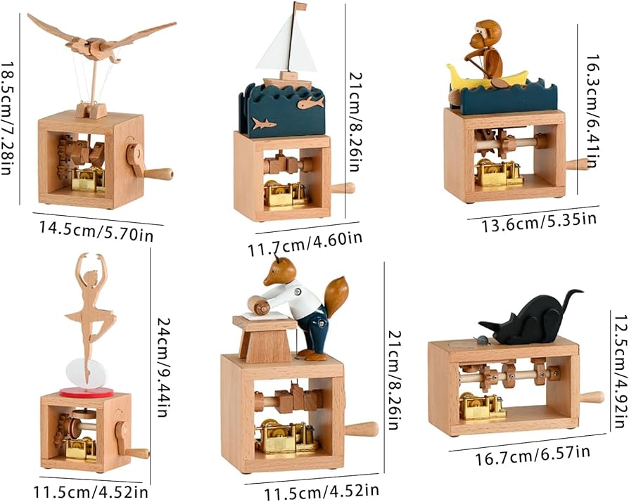 Amazon.co.jp: ヴィンテージスタイルの木製オルゴール、エレガントな