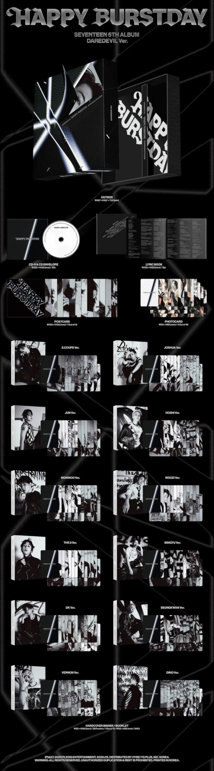 Amazon.com: SEVENTEEN Happy Burstday [Daredevil Ver.] 5th Album