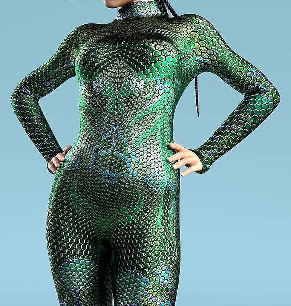 Amazon | [マオマオショップ] 緑 全身タイツ 蛇 ハロウィン ゼンタイ