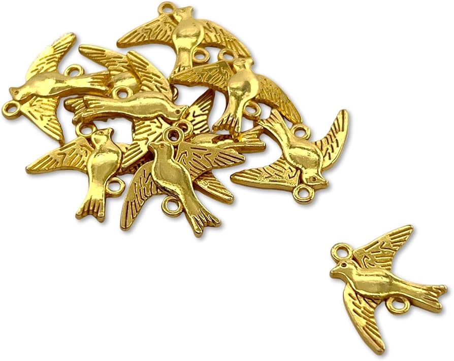 Amazon.co.jp: [ソゾミ株式会社] 金属チャーム トリ A 20個入 幸運 鳥