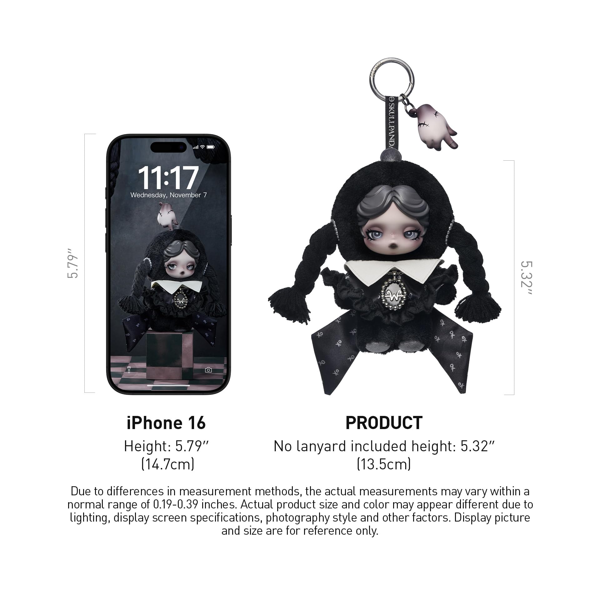 Amazon.com: POP MART SKULLPANDA × Wednesday Plush（Classic Dress