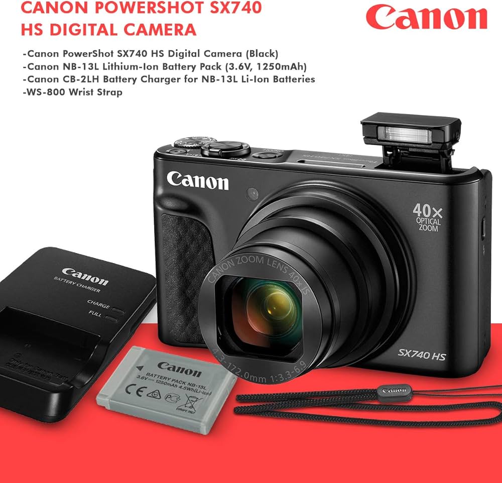 Amazon | キャノン PowerShot SX740 HS デジタルカメラ (ブラック