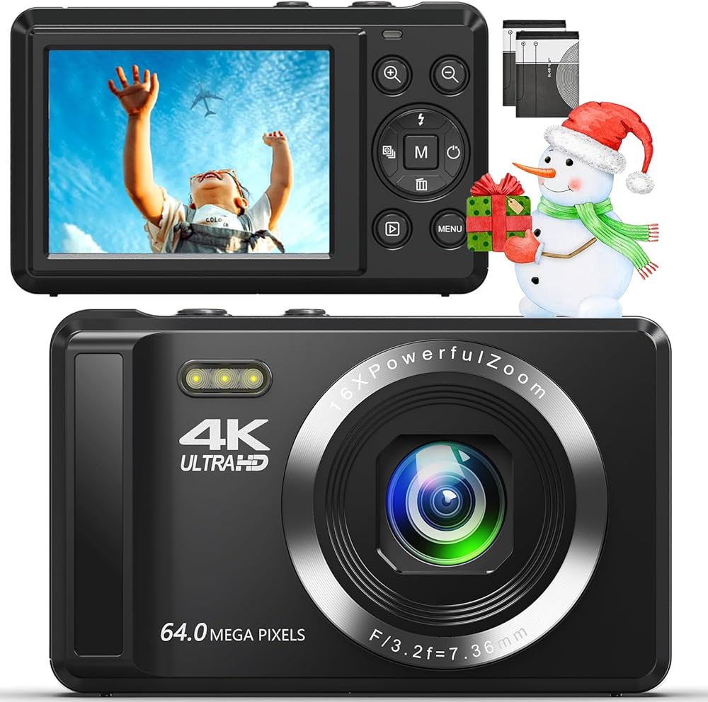 Amazon | デジカメ 4K 6400万画素 デジタルカメラ AFオートフォーカス