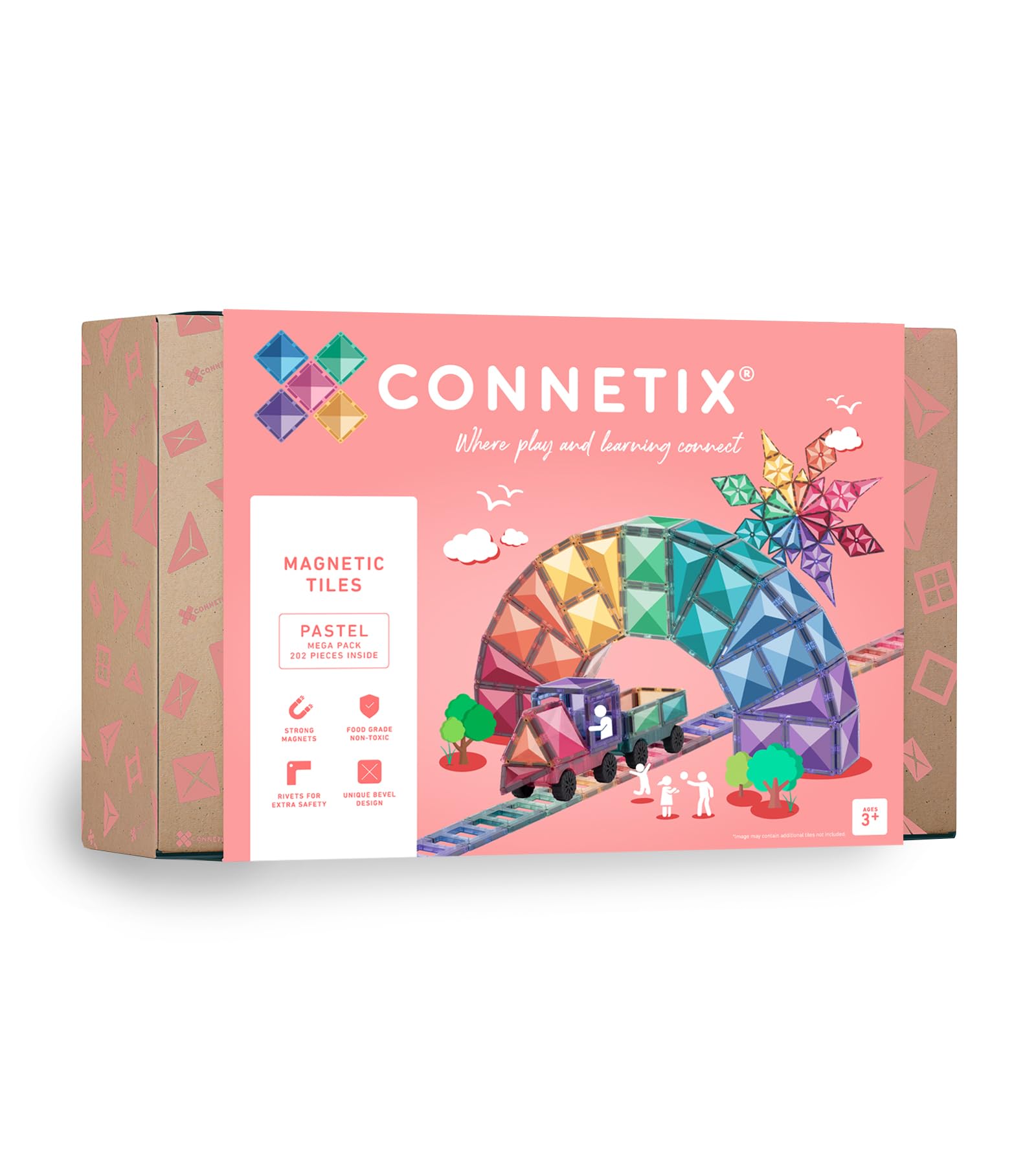 Amazon.com: Connetix Magnetic Tiles Pastel Mega Pack, 202 Pieces
