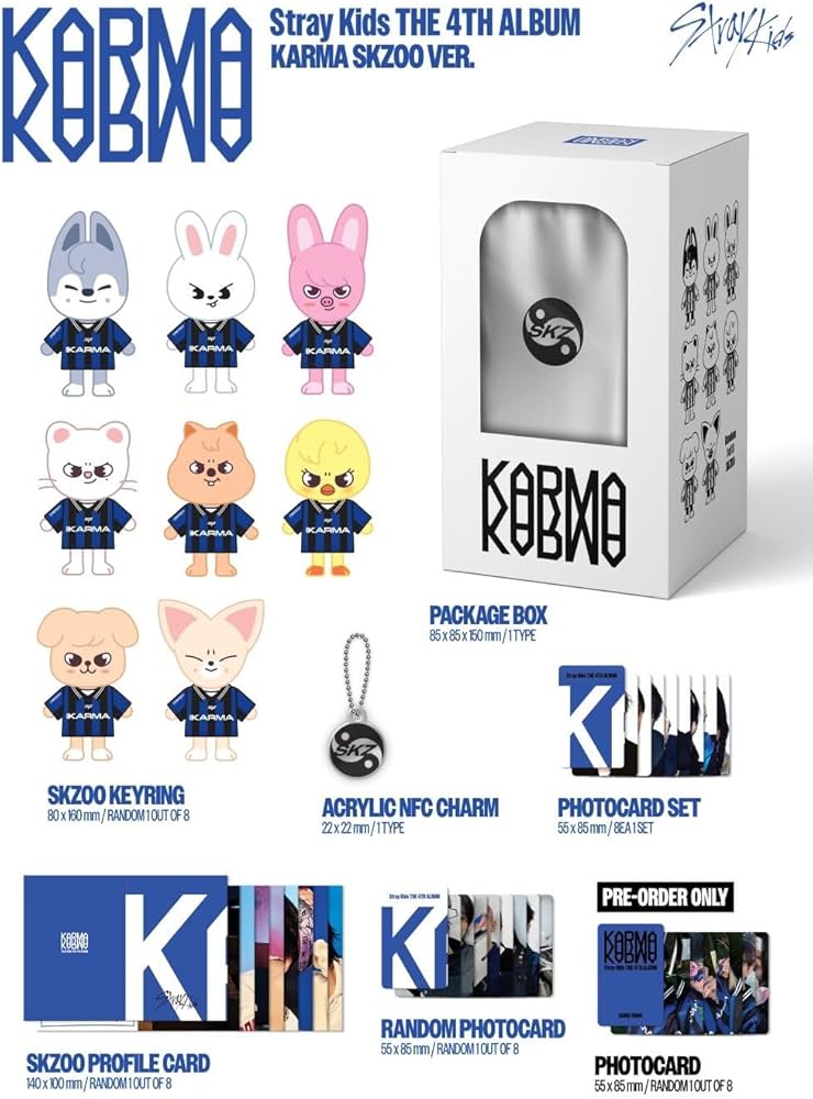 Amazon.com: Stray Kids 4th Full Album [KARMA] SKZOO Random Version