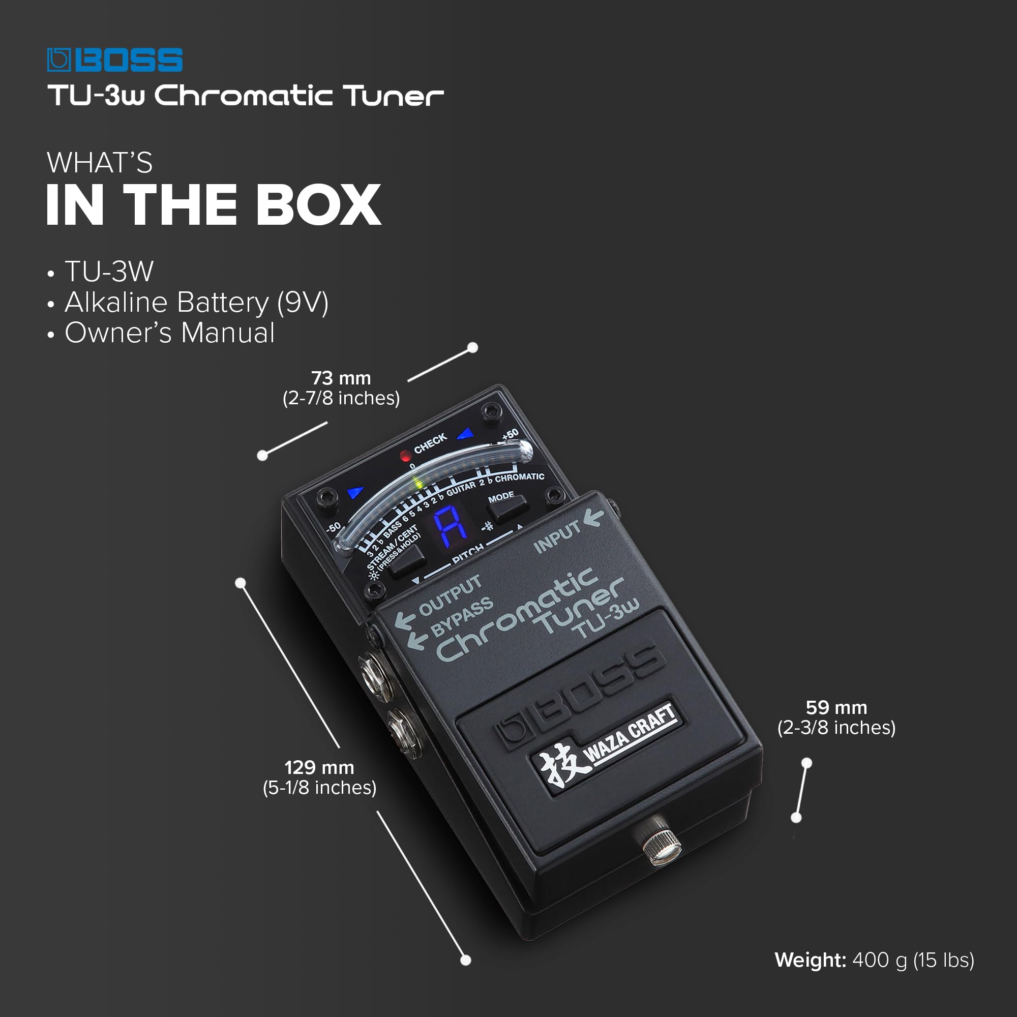Amazon.com: BOSS TU-3W Waza Craft Compact Chromatic Tuner