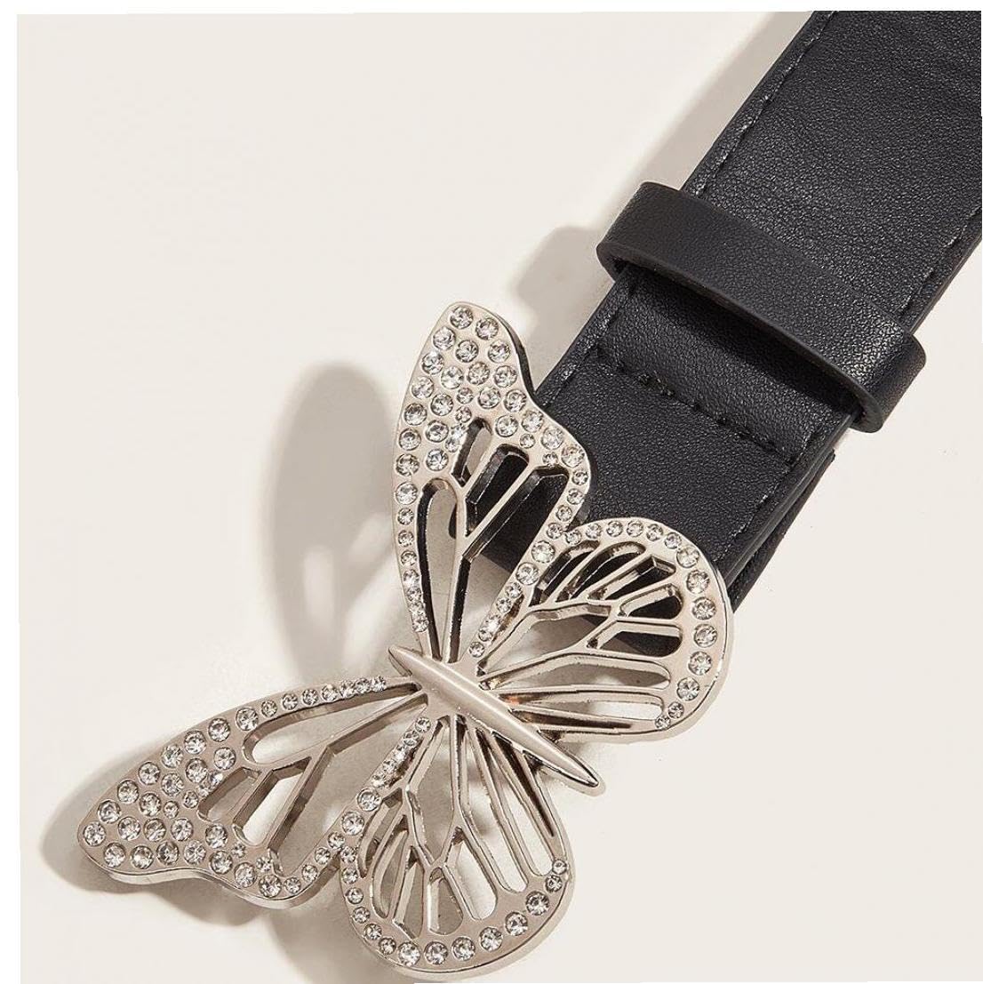 Amazon.co.jp: レディースベルト キラキラ 蝶ネクタイ ラインストーン