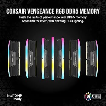 CORSAIR VENGEANCE RGB DDR5 RAM 32GB (2x16GB) 6400MHz CL32 Intel