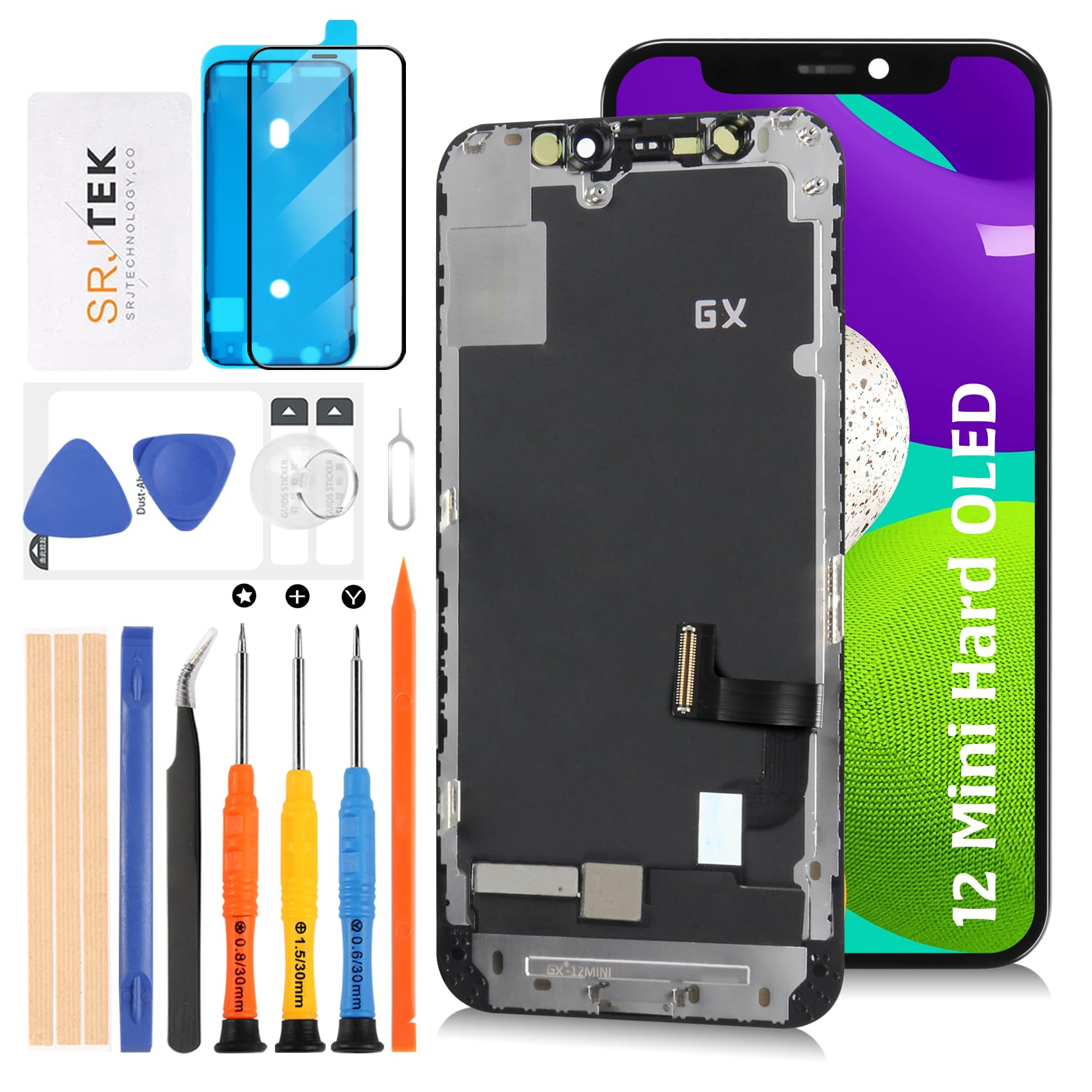 Amazon.co.jp: SRJTEK For iPhone 12 Mini Hard OLED 液晶パネル 画面