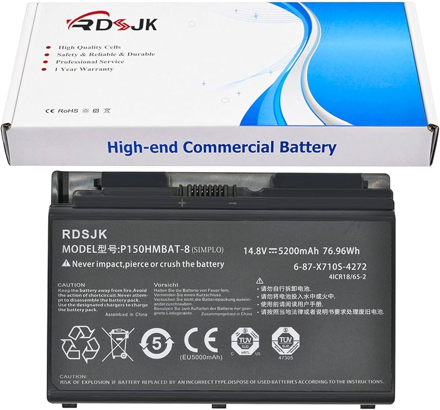 Amazon.com: P150HMBAT-8 X710S Battery Compatible Sager Clevo 6-87