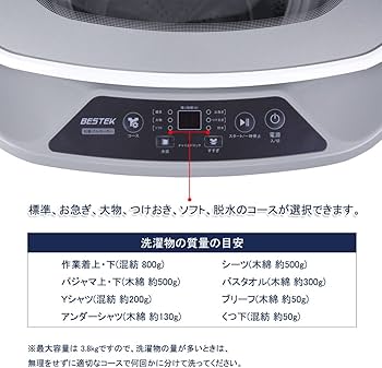 Amazon.co.jp: BESTEK 洗濯機 小型洗濯機 コンパクト洗濯機 全自動 縦