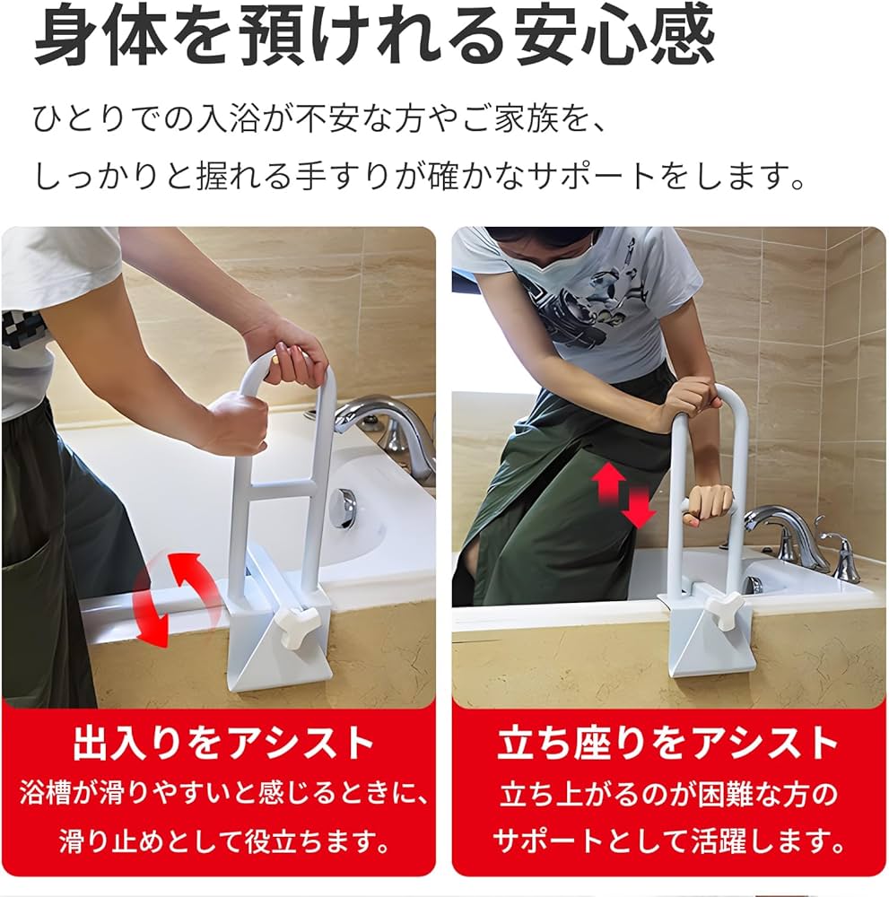 Amazon.co.jp: Sanesuline 浴槽手すり お風呂手すり 取付け幅8.5~16cm