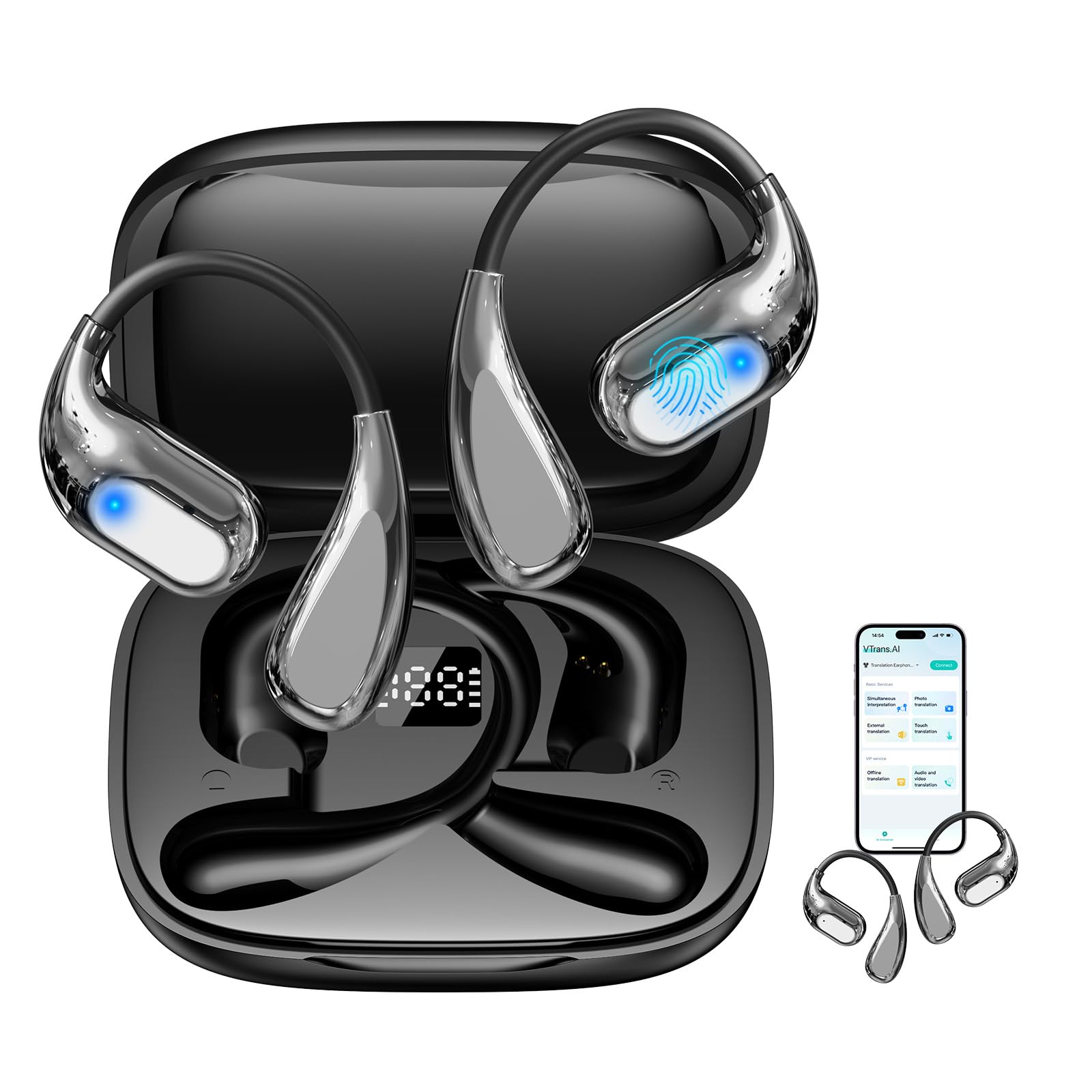 Amazon.co.jp: イヤホン翻訳機 双方向同時通訳 オフライン対応 高精度