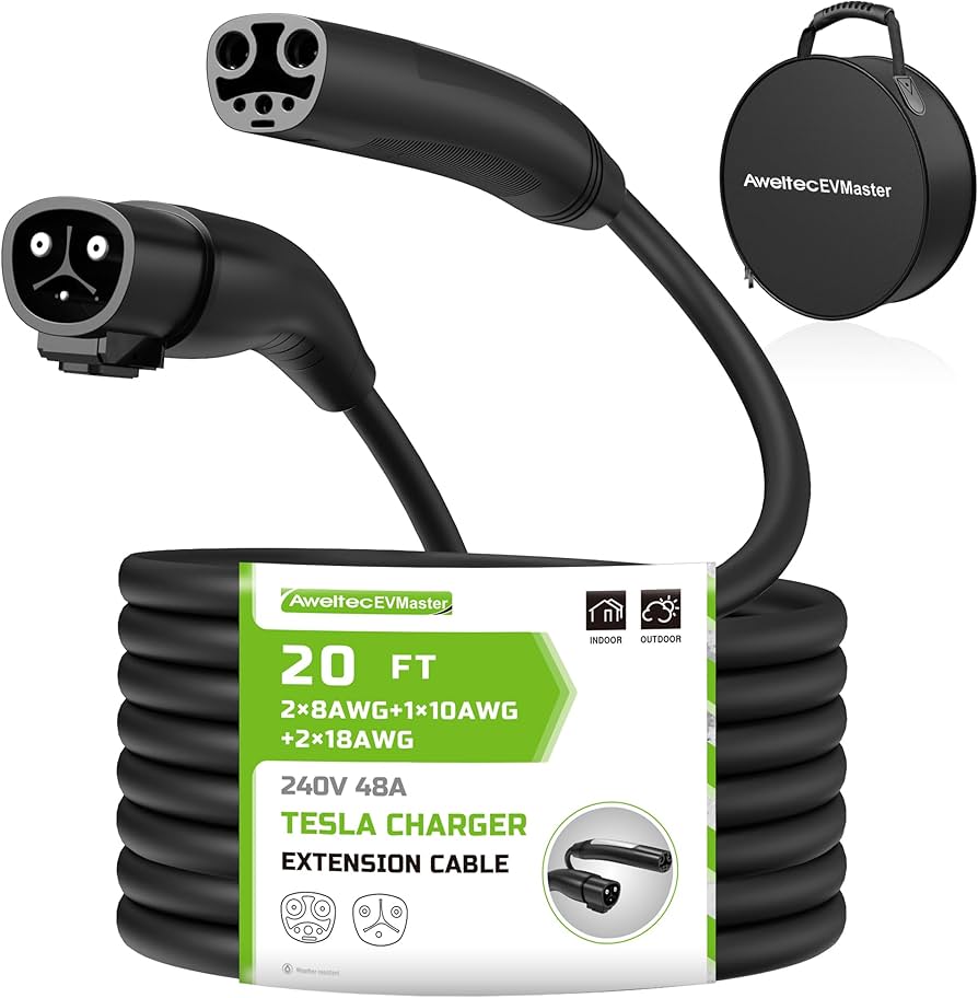 Amazon.co.jp: EVMaster EV Tesla充電器延長ケーブル 20フィート 48