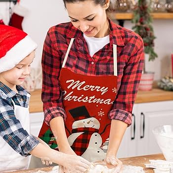 Amazon.co.jp: メリー クリスマス クッキング エプロン,メリー