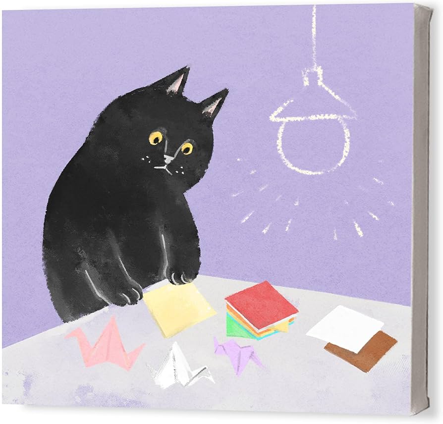 Amazon.co.jp: 猫の絵画 ＜ キャンバスアート ゆる猫 ヨシミチ 20cm