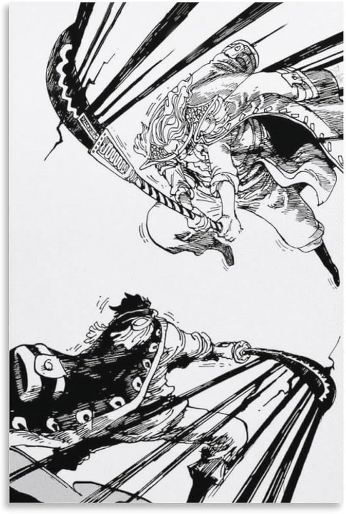 Amazon.co.jp: HDアニメポスターワンピースロジャー白ひげ1 アート