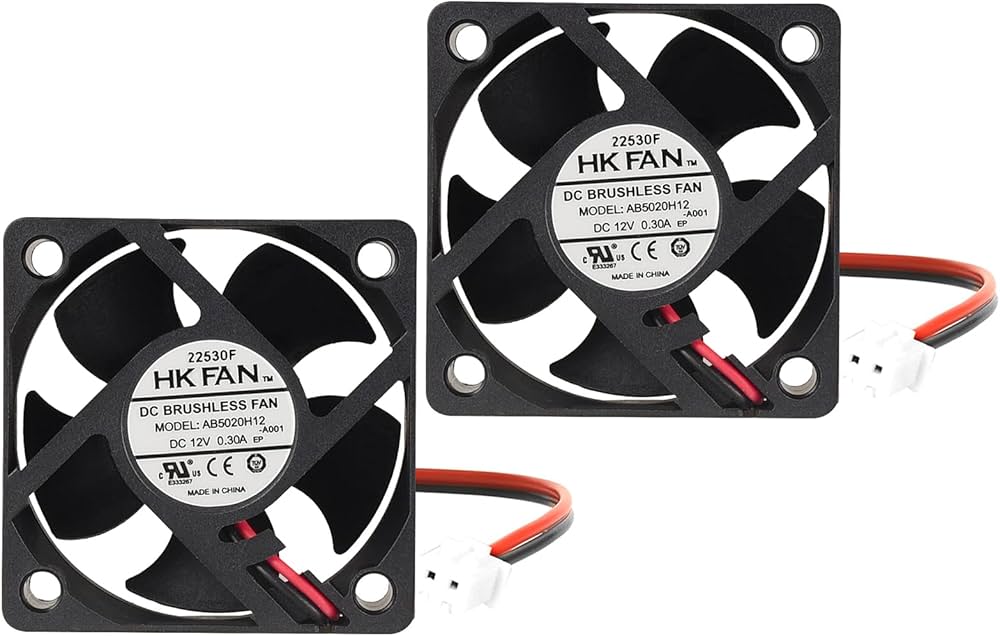 Amazon.co.jp: 2パック50mm x 50mm x 20mm 5020 12V 0.30A冷却送風