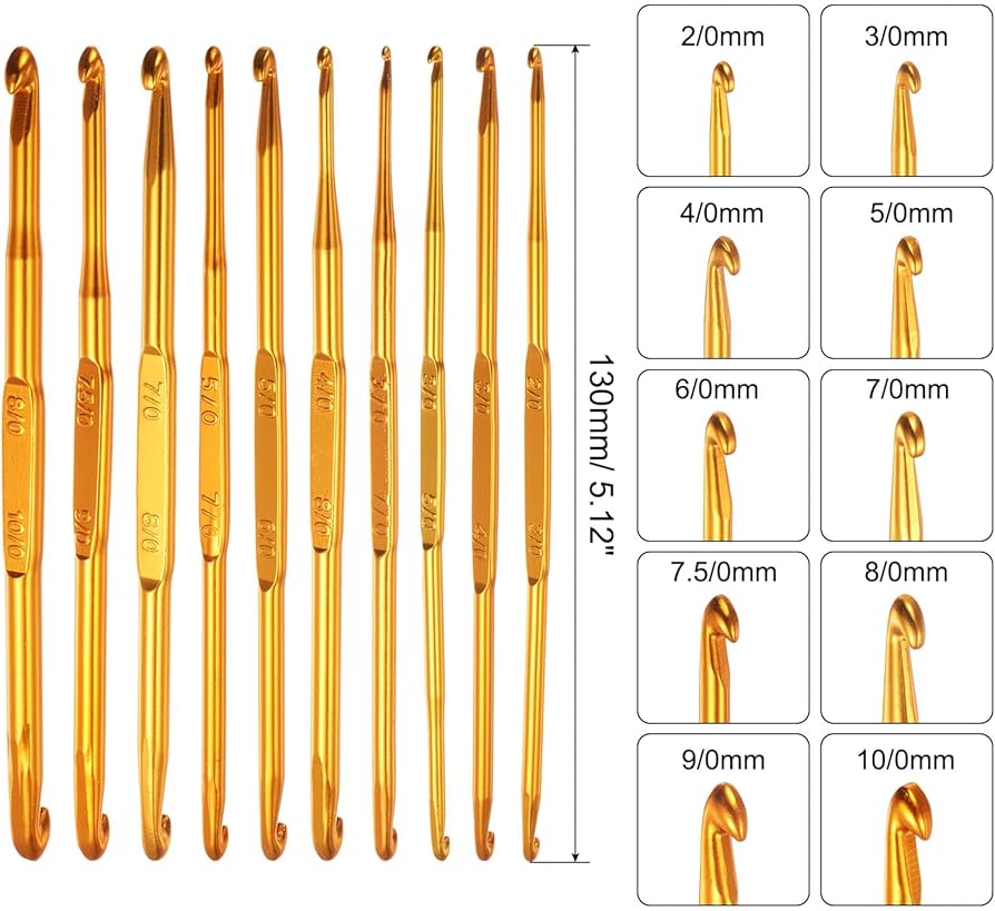 Amazon | uxcell ダブルエンドかぎ針編みフック 2/0から10/0