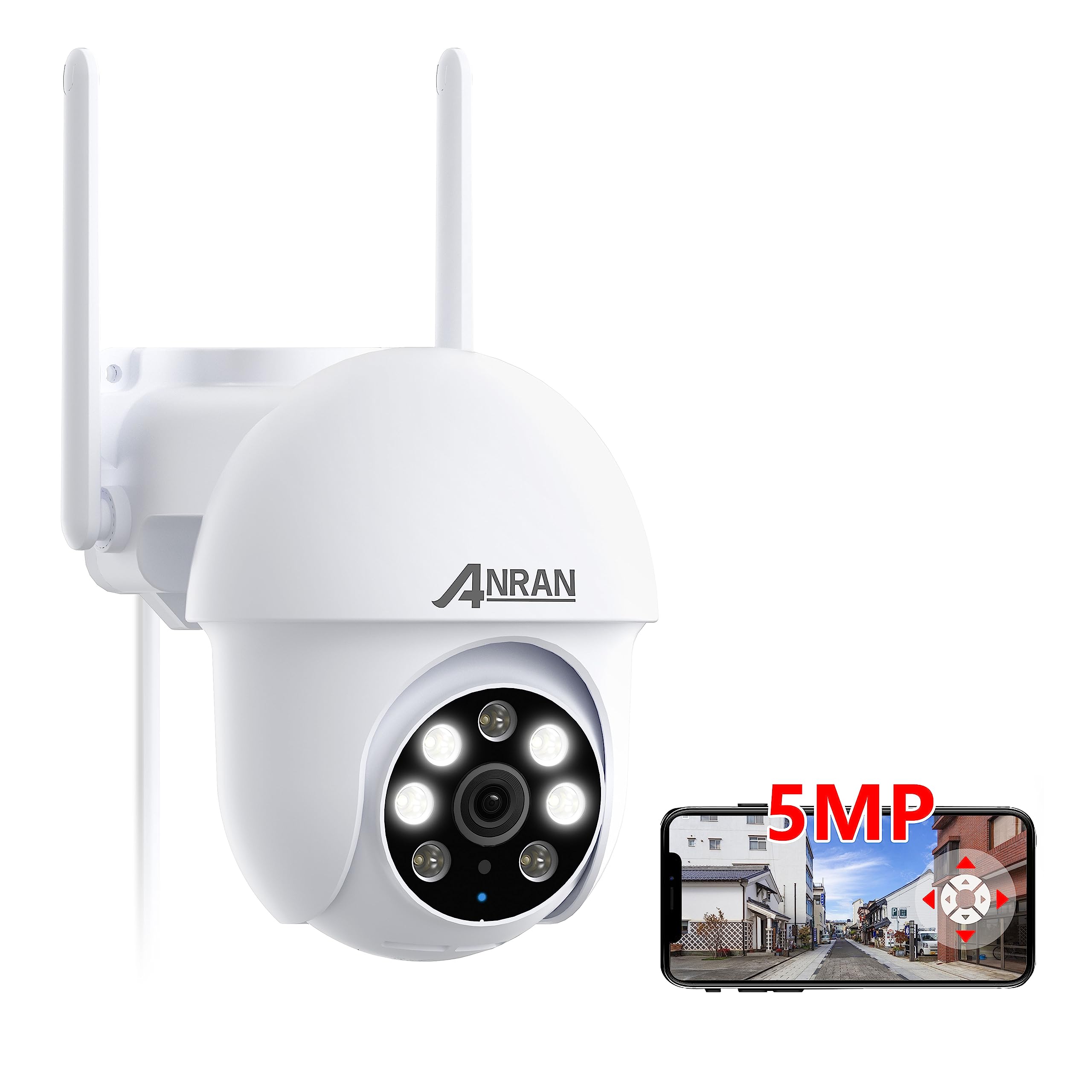 Amazon.co.jp: 【500万超高画素・24時間常時録画】ANRAN 防犯カメラ