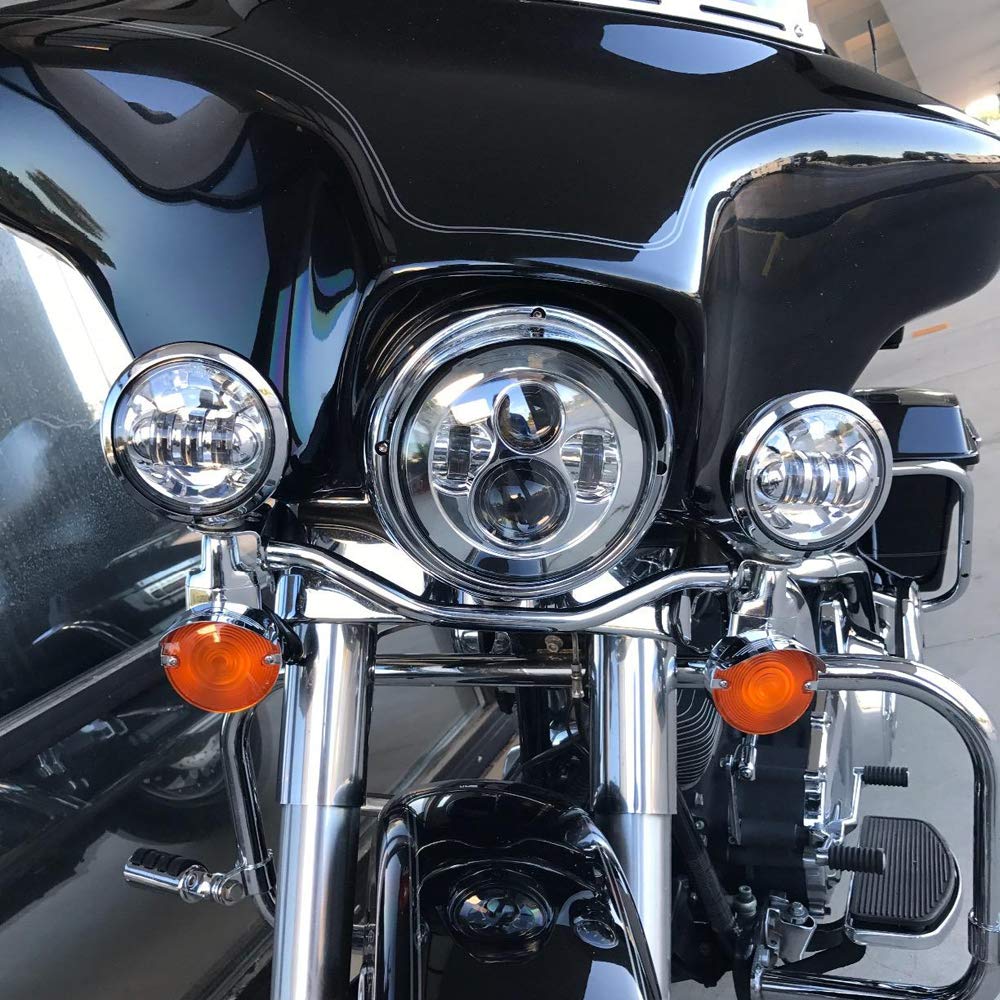 Amazon | オートバイ 7インチLEDヘッドライト 4.5インチフォグ