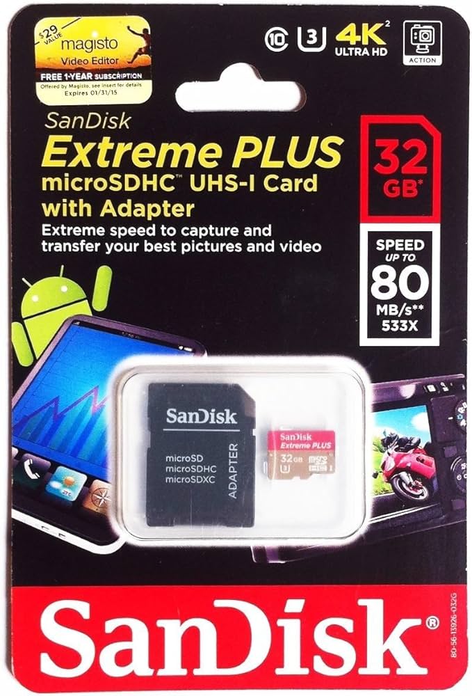 Amazon.com: SanDisk Extreme Plus 32 GB Class 10 UHS-I U1/U3