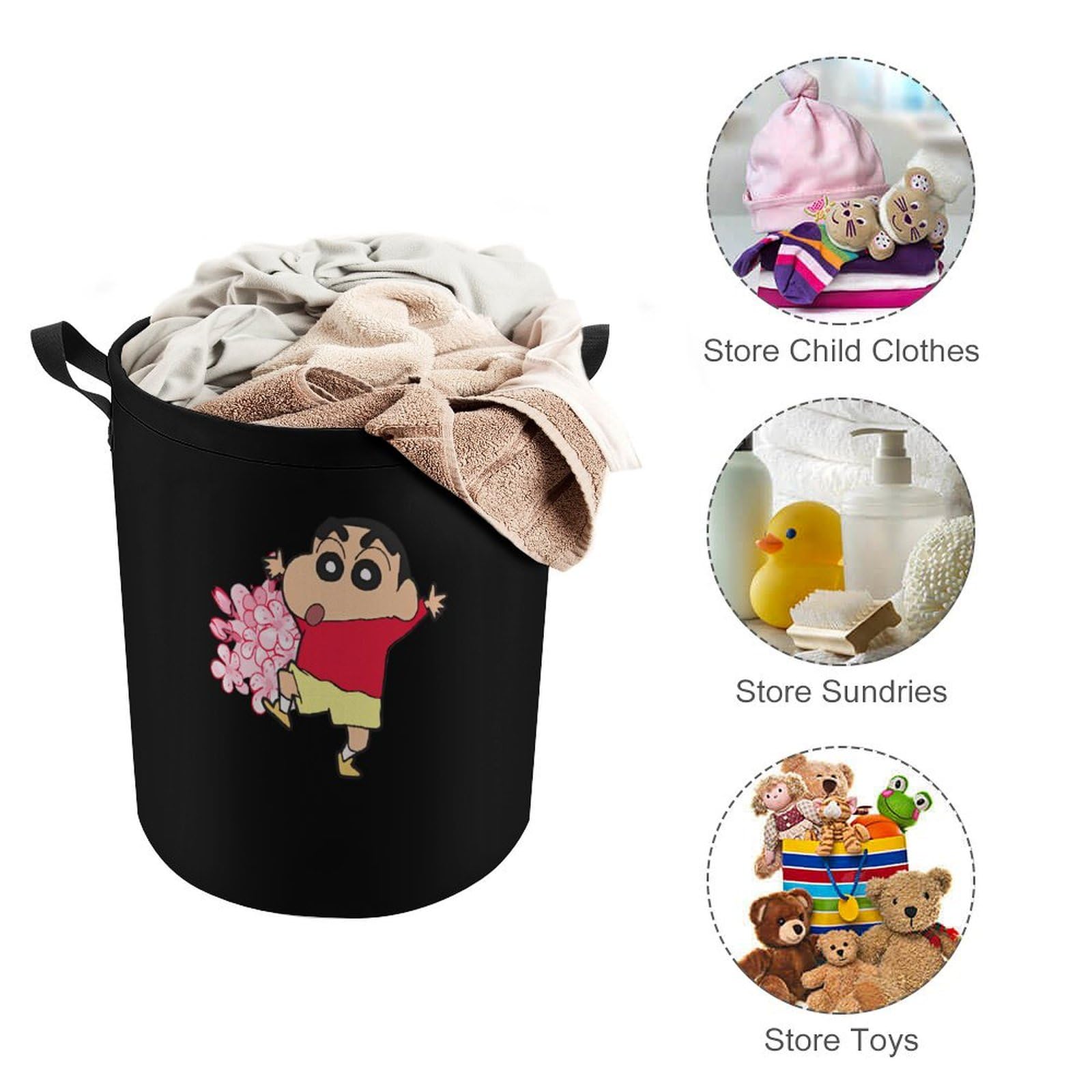 Amazon｜ランドリーバスケット クレヨンしんちゃん 洗濯かご 収納