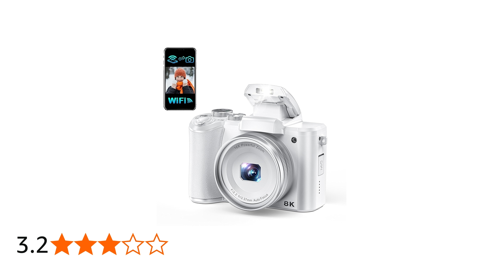 Amazon | 8K デジカメ 8800万画素 スマホに送れる デジタルカメラ