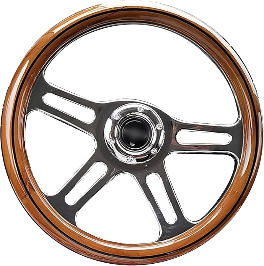 Amazon | レトロな車のステアリングホイール、4スポークユニバーサル