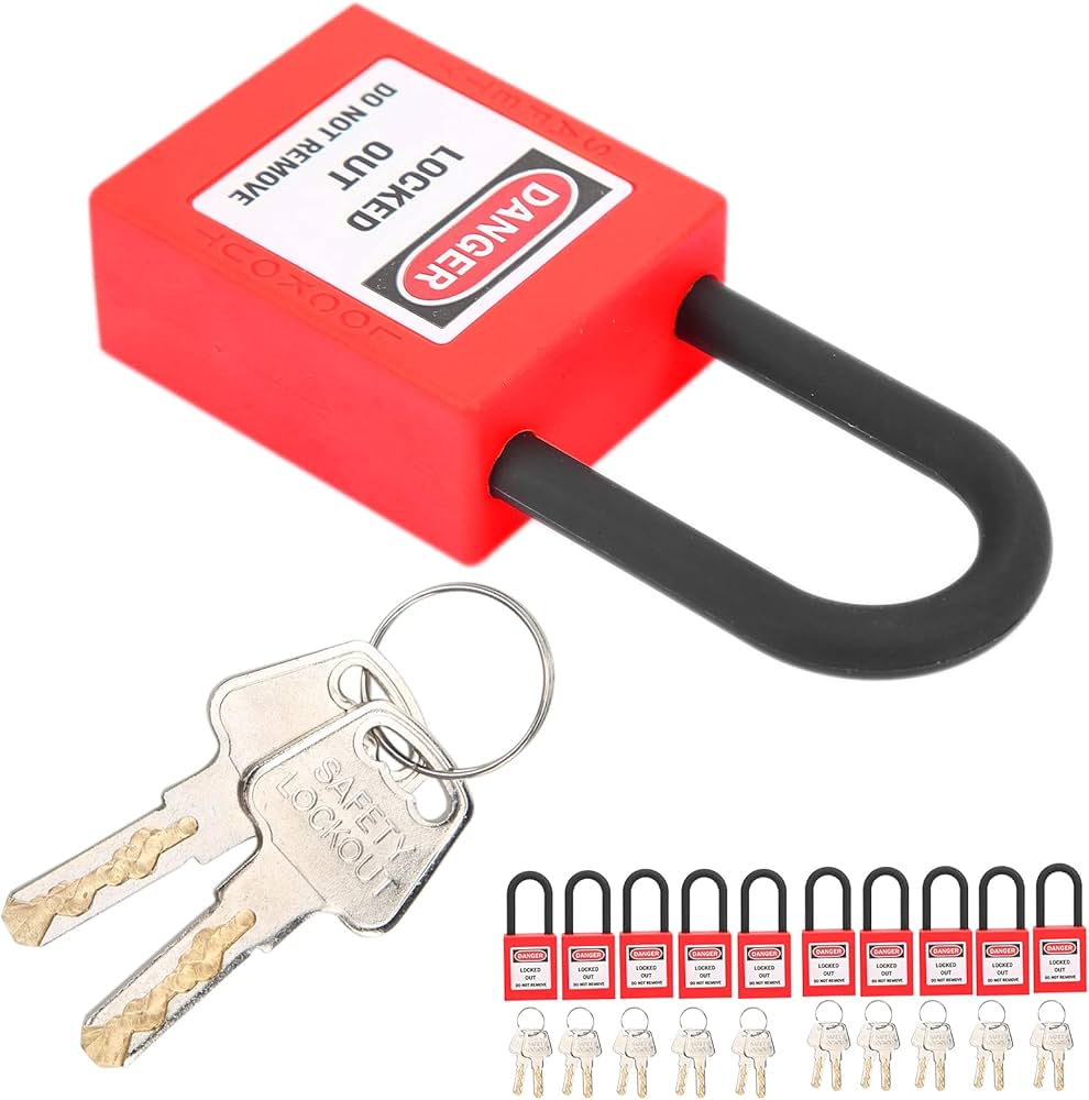 Amazon | 10セットロックアウトタグアウト安全南京錠セット、38mm幅