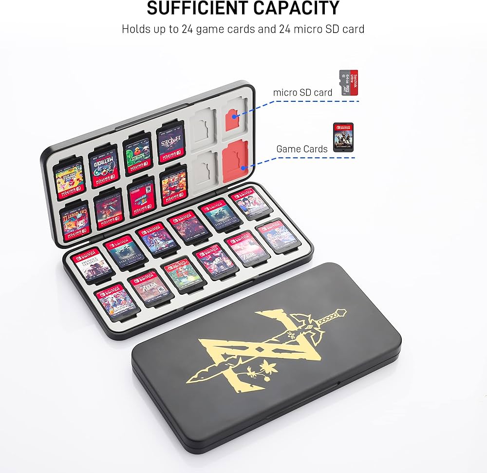 Amazon.com: GLDRAM Black Game Card Case for Nintendo Switch 2/NS