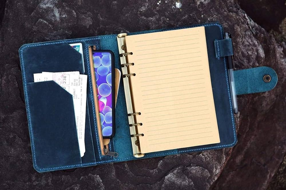 Amazon.co.jp: A5サイズ レザーシステム手帳 直径20mmリング 6穴