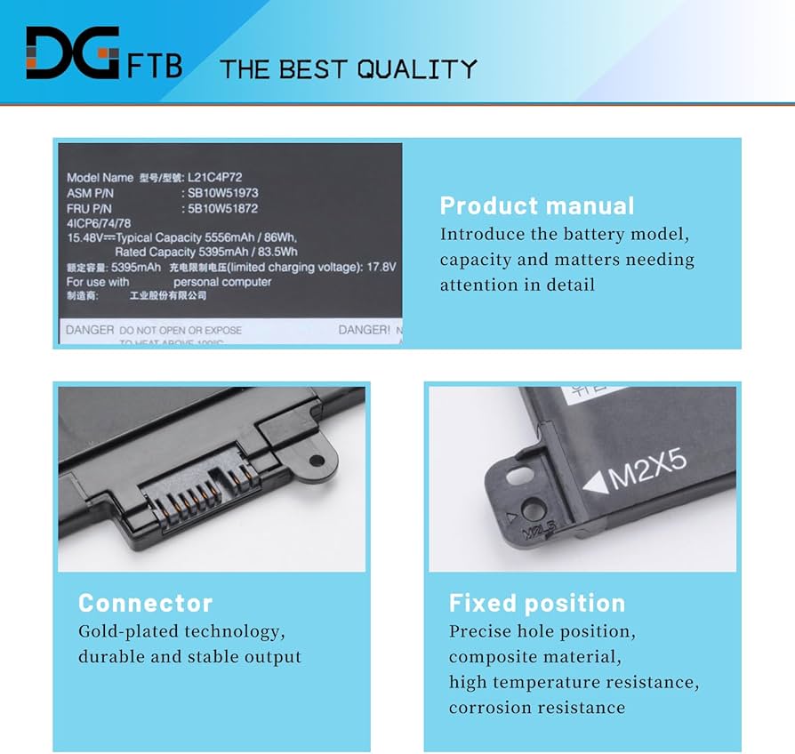 Amazon.com: DGFTB New L21C4P72 Laptop Battery for Lenovo ThinkPad