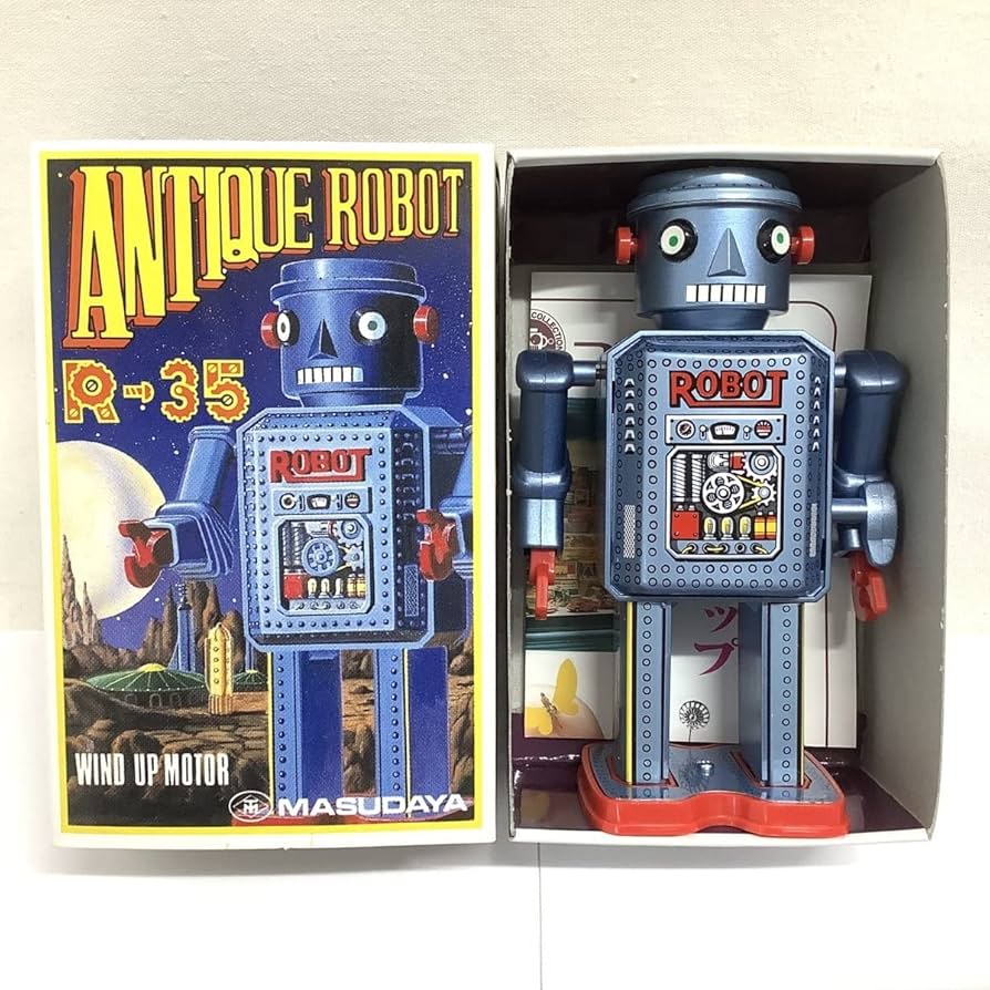 Amazon.co.jp: 復刻版 ブリキ玩具 アンティクロボット R-35 ゼンマイ式