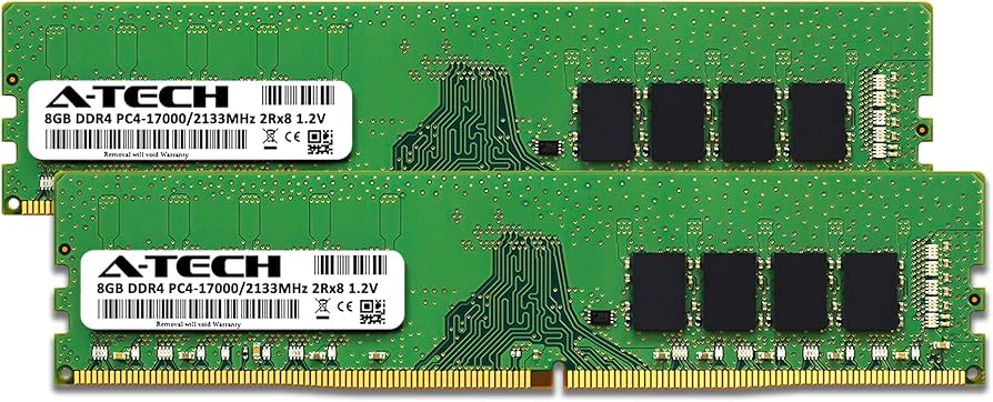 A-Tech 16GB (2x8GB) DDR4 2133MHz DIMM PC4-17000 UDIMM Non-ECC 2Rx8