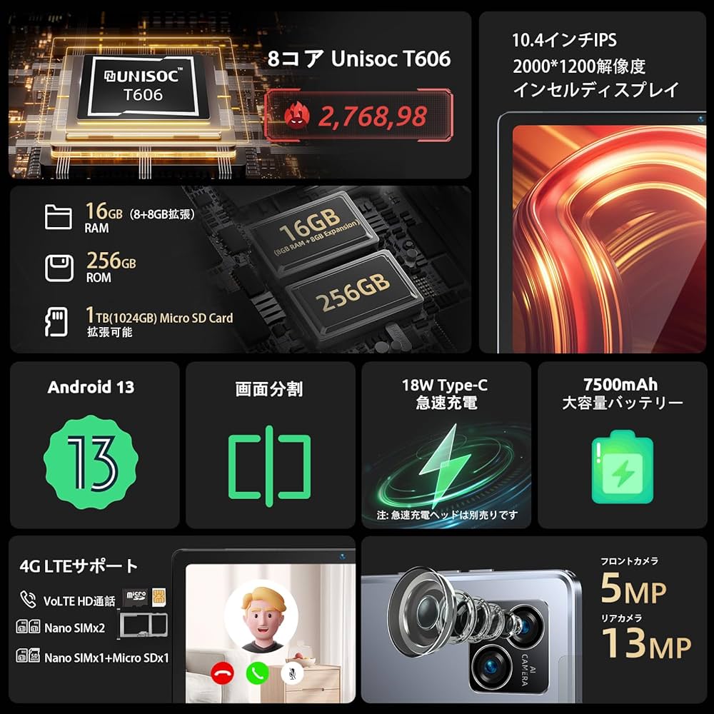 Amazon.co.jp: 【新登場Android タブレット10.4インチ】BMAX I11PLUS