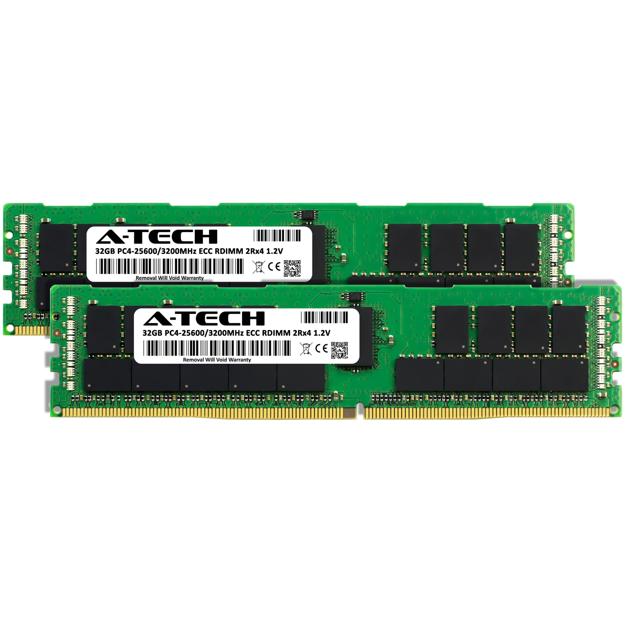 A-Tech 64GB Kit (2x32GB) DDR4 3200MHz PC4-25600 ECC RDIMM 2Rx4