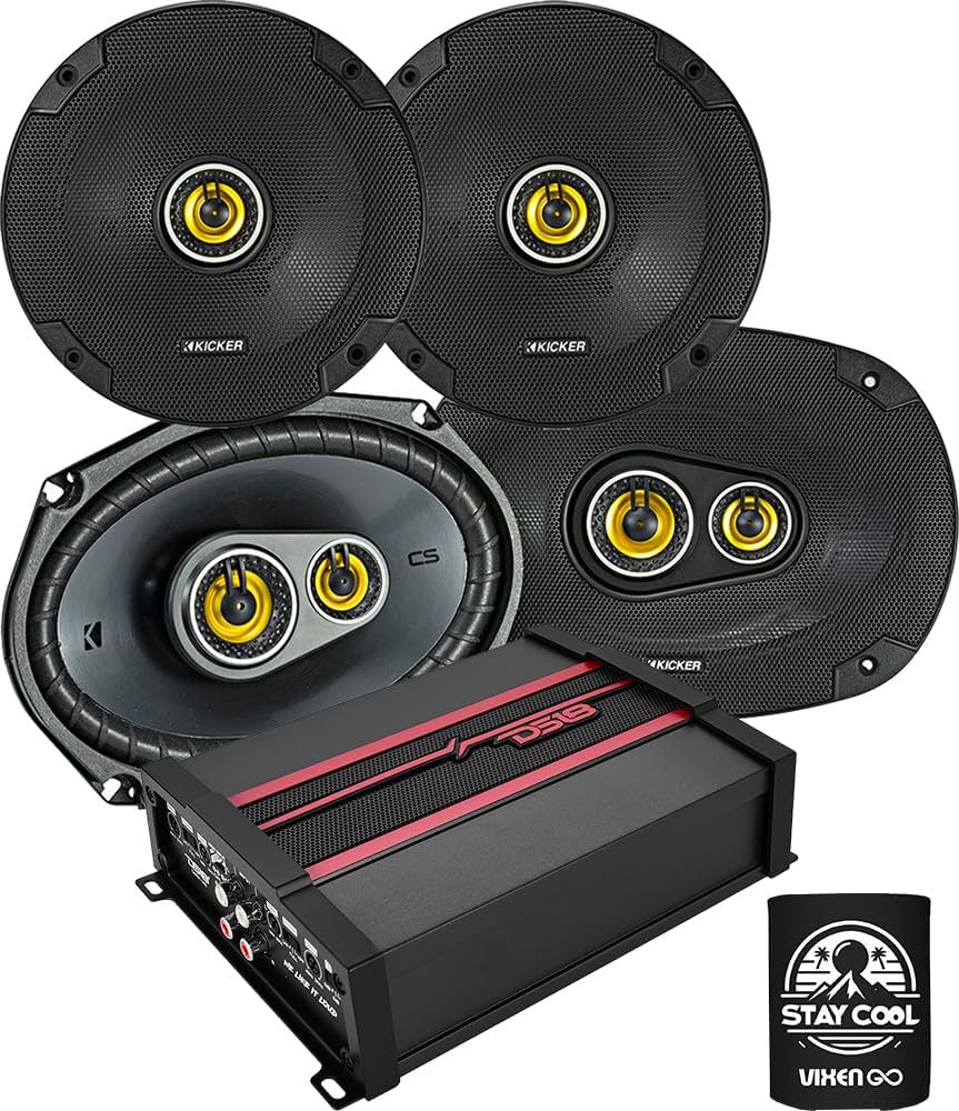 Amazon.com: KICKER Speakers and Amp Package of 3 Items: 6-1/2