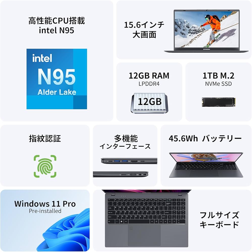Amazon.co.jp: ノートパソコン N95 ノートPC 15.6インチ Windows 11