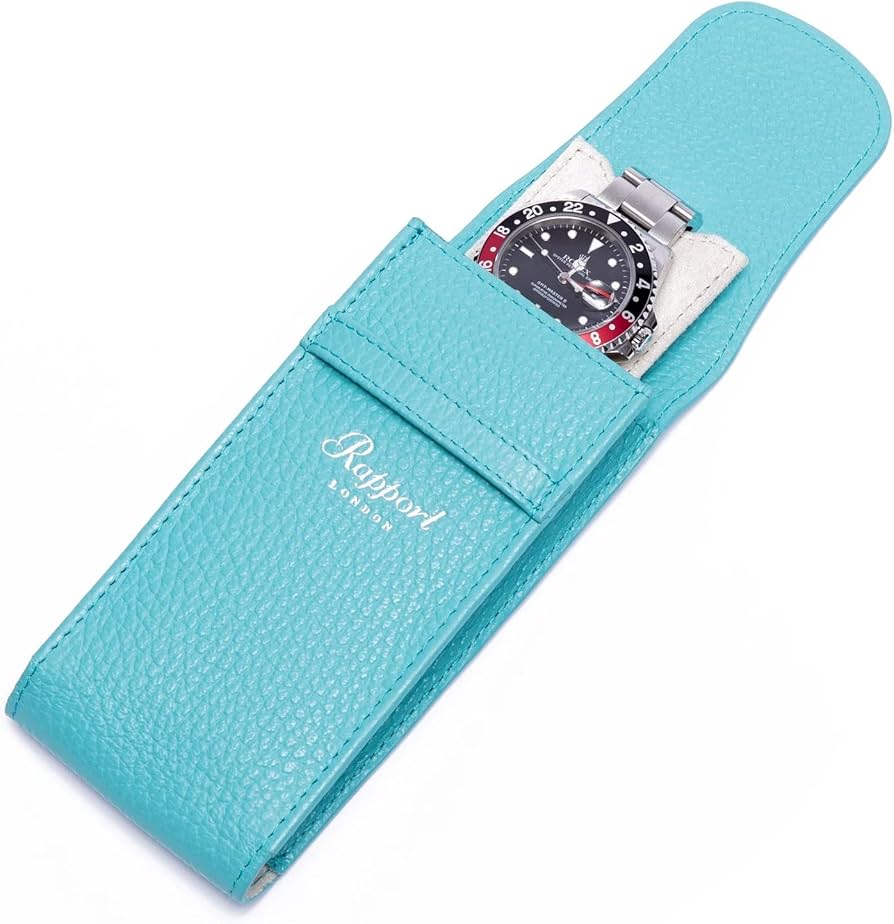 Amazon.com: Rapport, Portobello Single Watch Pouch, Blue Grained