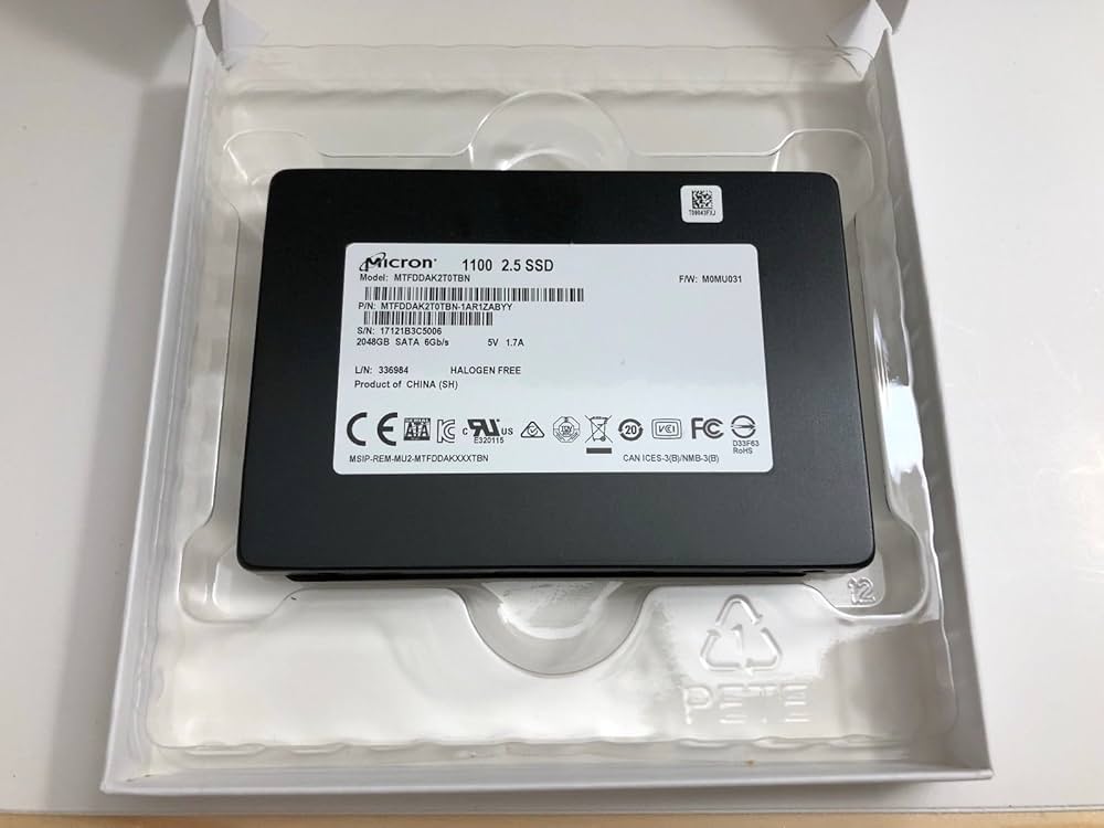 Amazon | Micron 2TB 3D NAND SATA 2.5インチ内蔵SSD - 7mmから9mm