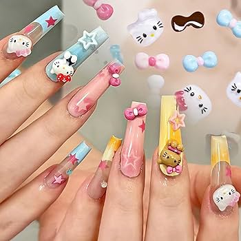 Amazon.co.jp: ネイルパーツ キティ リボン 1ケース入り 可愛い 大きい